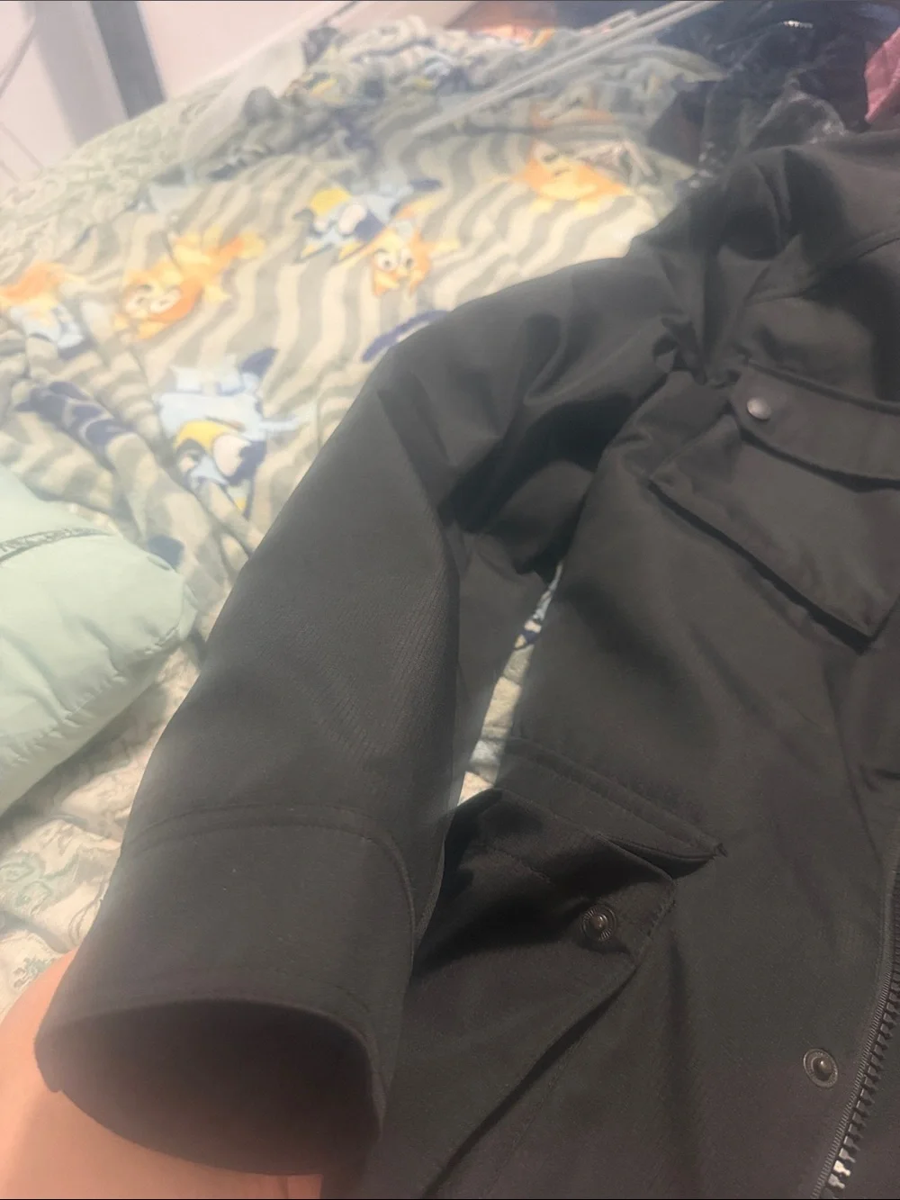 Calvin Klein Men's Black Utility Jacket with Flap Pockets